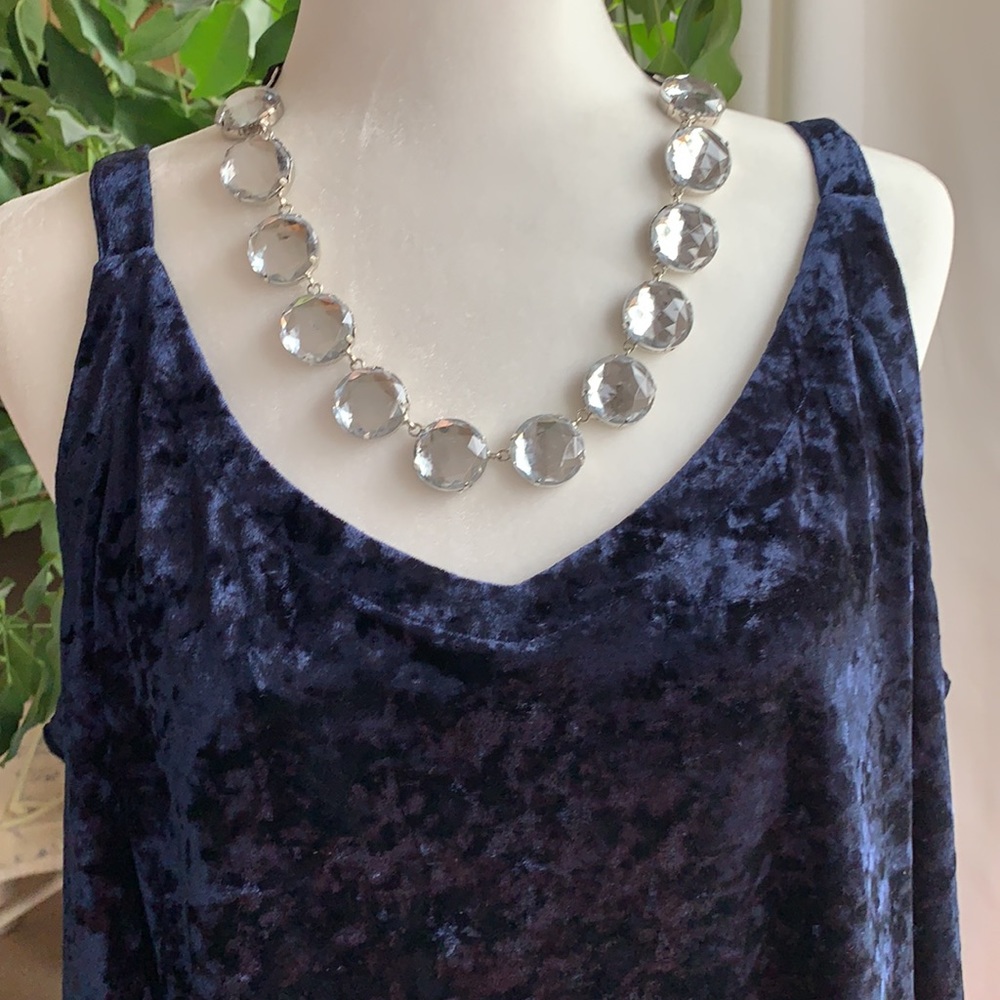 Midnight Blue Dept 222 Crushed Velvet Sleeveless Top Sz 1X